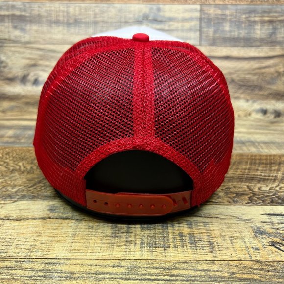 California Mens Trucker Hat Red Snapback 1950s Logo Tiger Model Baseball Cap - Picture 5 of 8